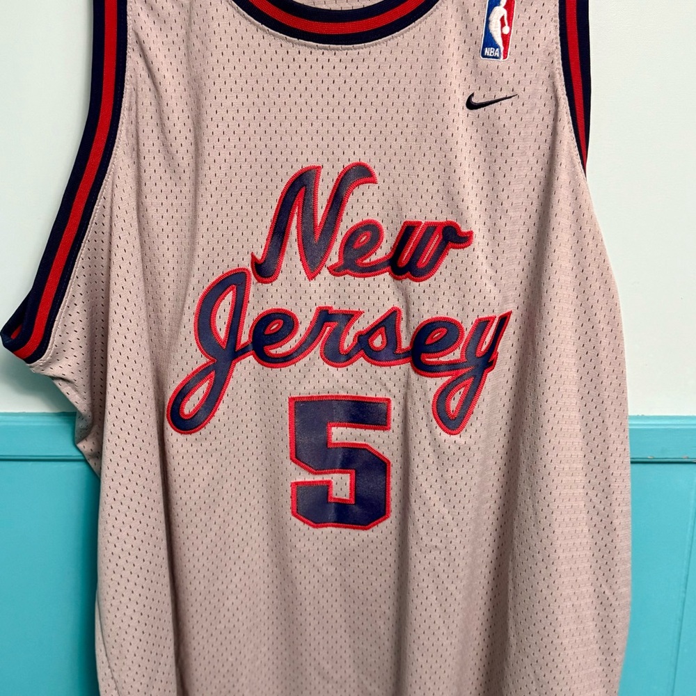 New Jersey Nets Jason Kidd #5 Nike Rewind Swingman Jersey Mens 4XL Gray Vintage